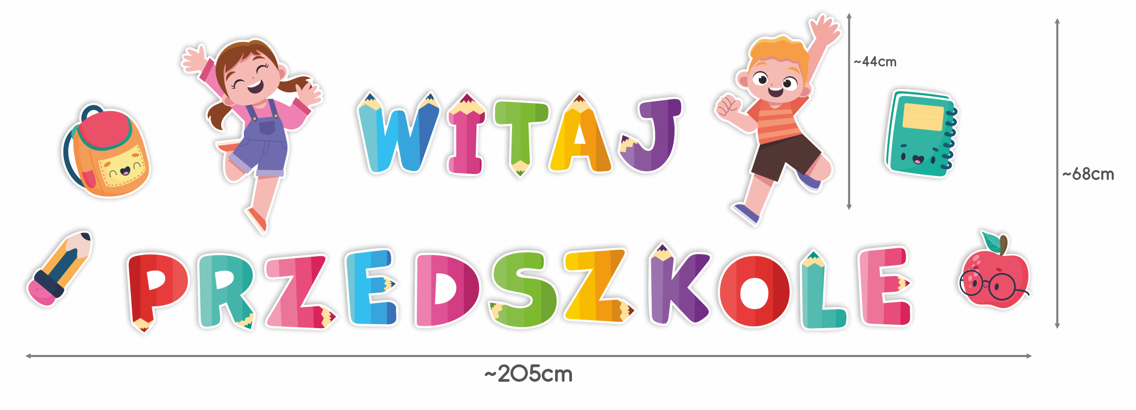 Dekoracja przedszkolne, dekoracje do przedszkola, dekoracja edukacyjna, dekoracja do przedszkola, zakończenie roku szkolnego, rozpoczęcie roku w przedszkolu, witaj przedszkole