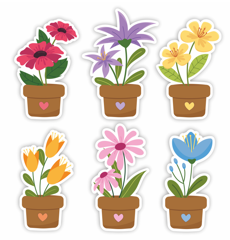 Dekoracja kwiatki, dekoracje do żłobka, dekoracje do przedszkola, do szkoły, kwiatki w doniczce, kwiatki doniczkowe, ozdoba kwiatki