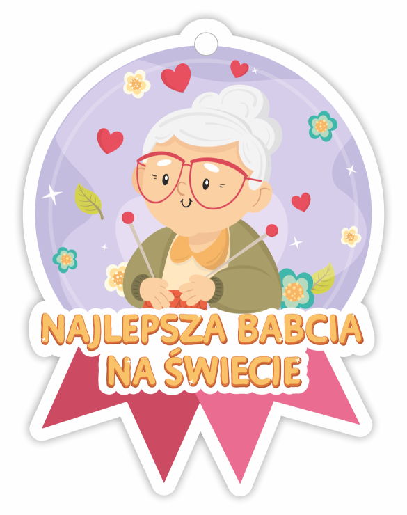 Dzień babci i dziadka, medale papierowe z okazji dnia babci i dziadka, najlepszej babci na świecie