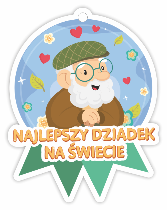 Dzień babci i dziadka, medale papierowe z okazji dnia babci i dziadka, najlepszy dziadek na świecie