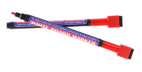 marker suchościeralny kamet czerwony, marker z gąbką, marker do zmazywania