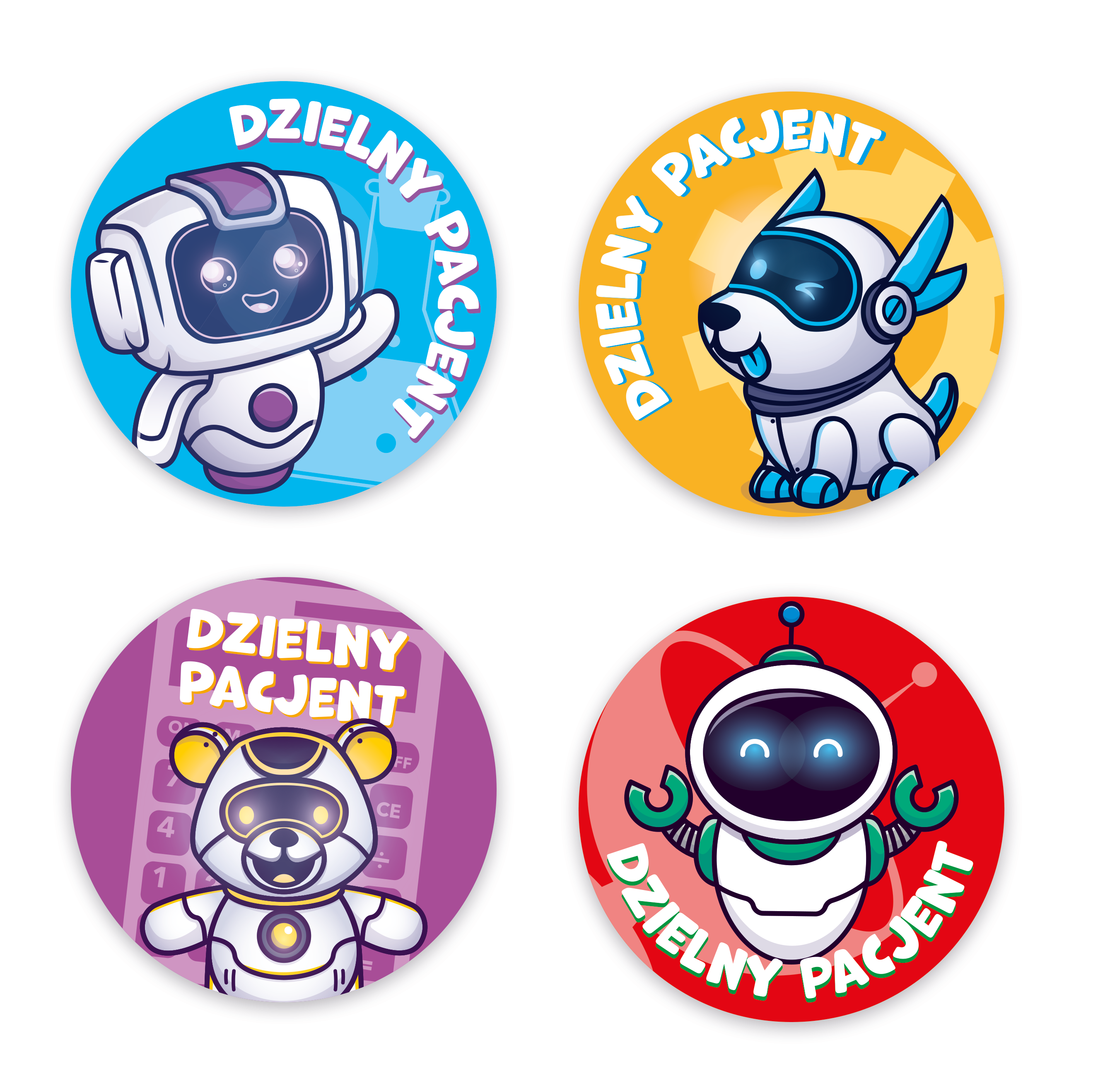 Naklejki dzielny pacjent, naklejki zwierzaki, dzielny pacjent, mały pacjent