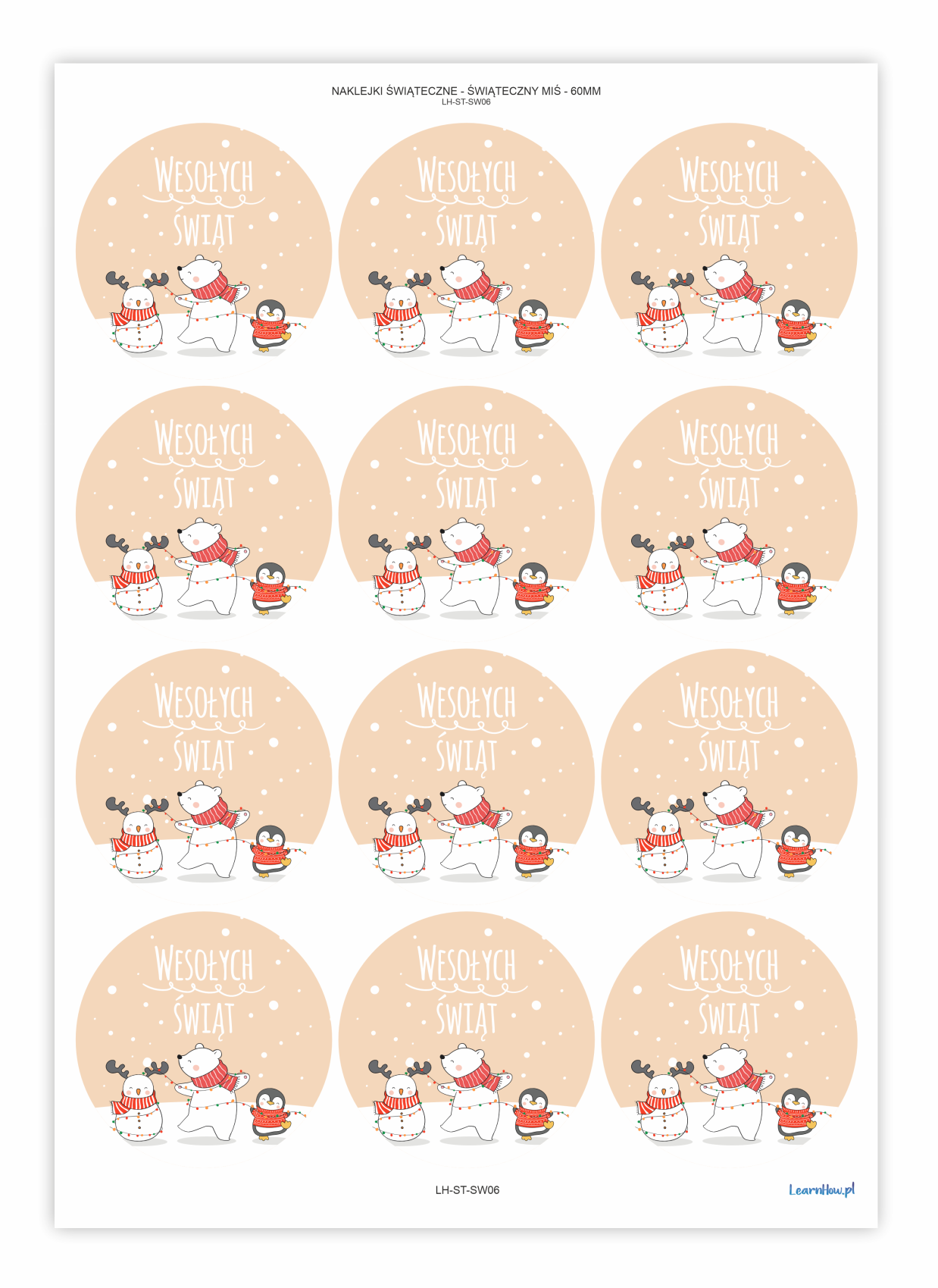 Naklejki świąteczne Wesołych Świąt, naklejki na prezenty