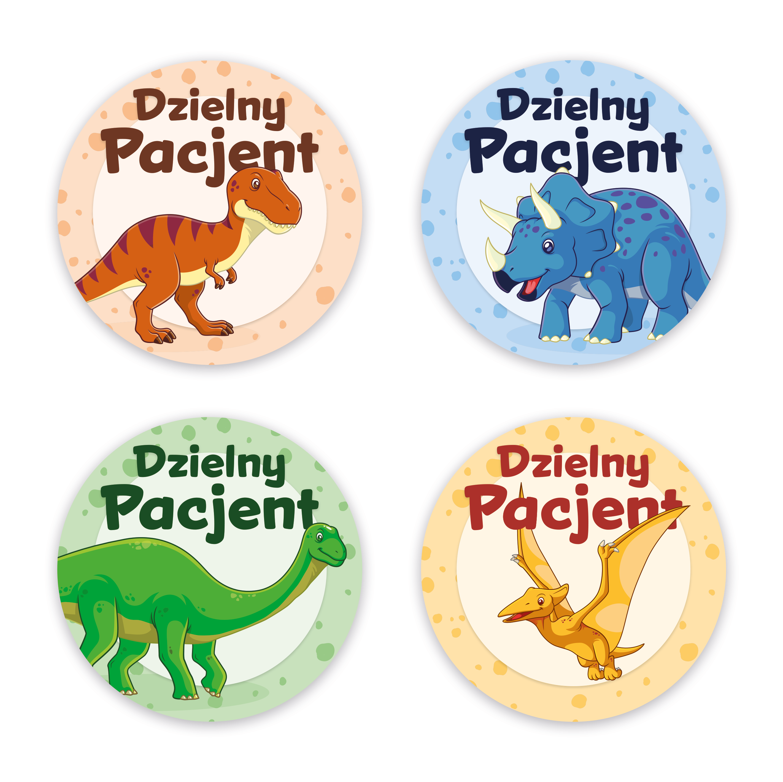Naklejki dzielny pacjent, naklejki dinozaury, dino, naklejki dla chłopców