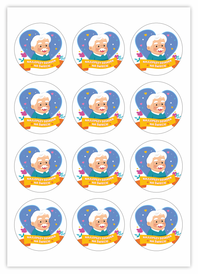Naklejki dzień babci i dziadka, naklejki dla babci, dla dziadka, najlepszy dziadek na świecie, naklejki szkolne przedszkolne