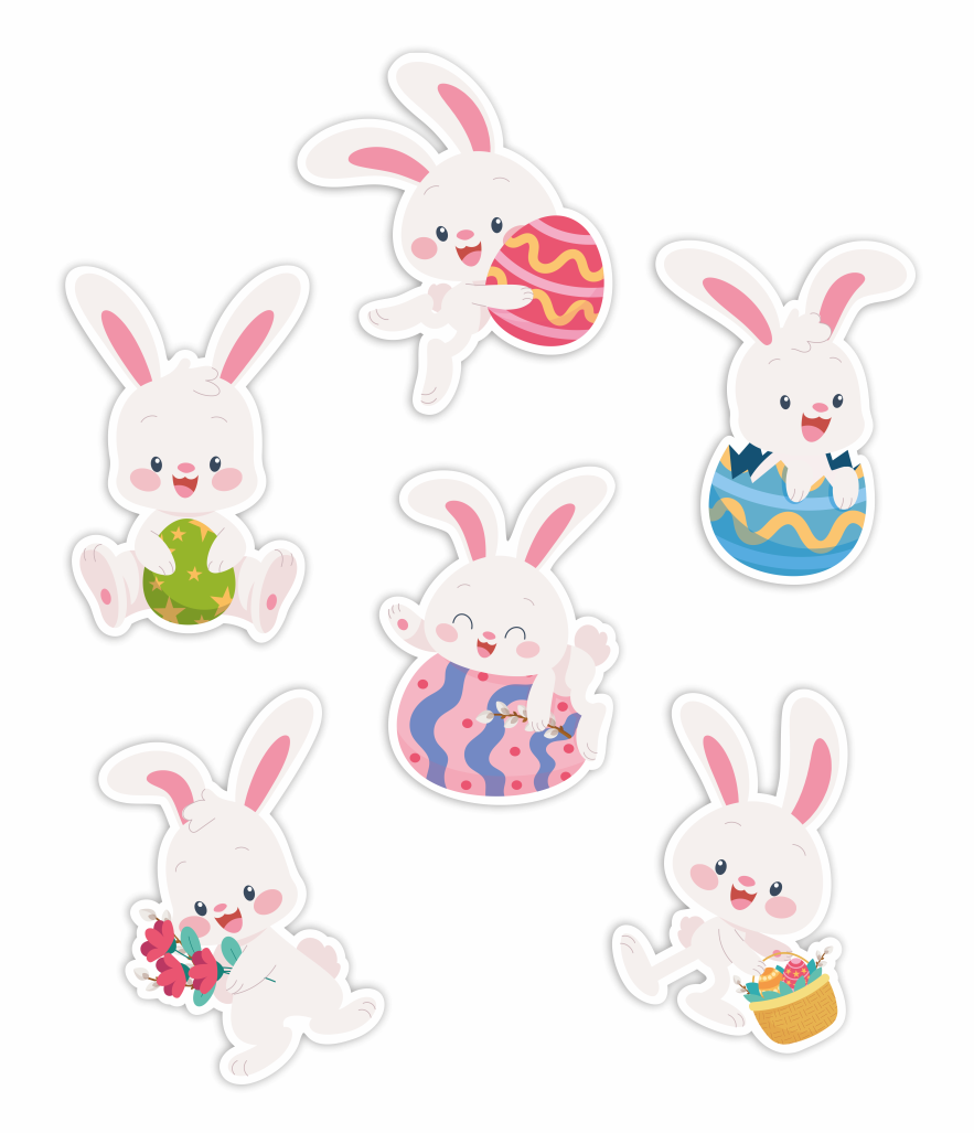 Dekoracja zajączki, Wielkanoc, wiosna, dekoracje do żłobka, dekoracje do przedszkola, do szkoły, ozdoba kwiatki