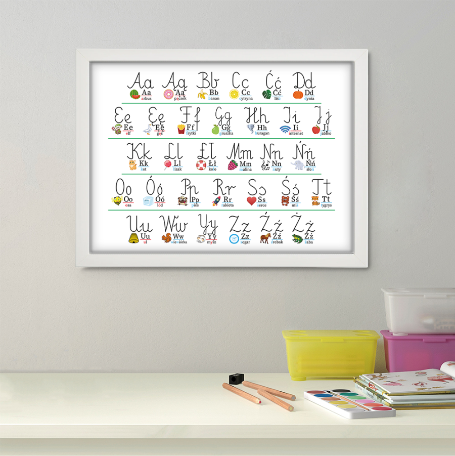 Plakat edukacyjne alfabet szkolny