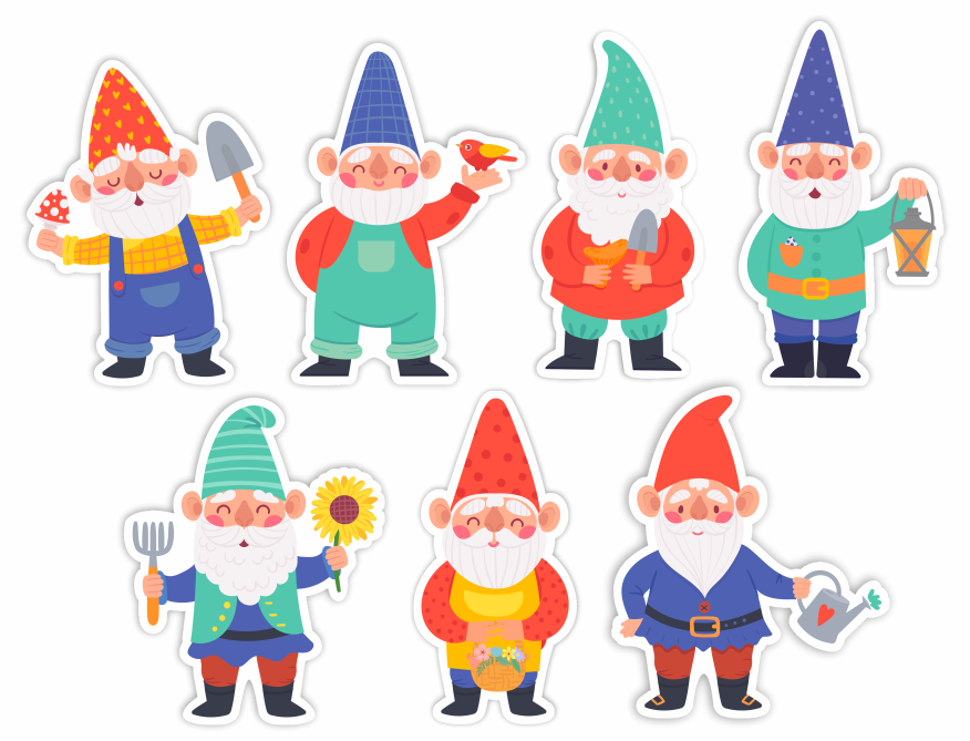 dekoracje do szkoły i przedszkola, krasnale, krasnoludki, grupy przedszkolne