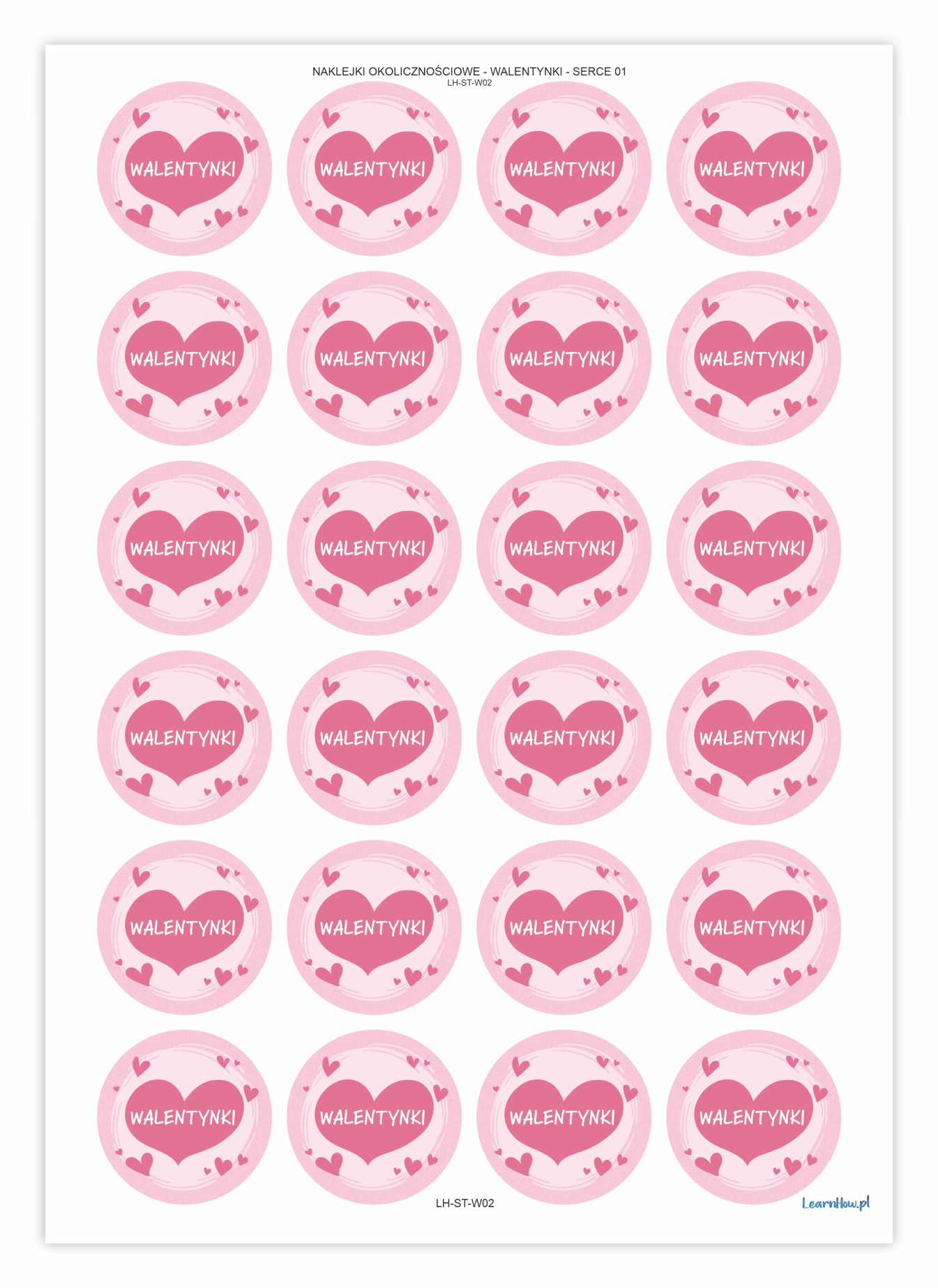 Naklejki walentynkowe walentynki słodkie pandy