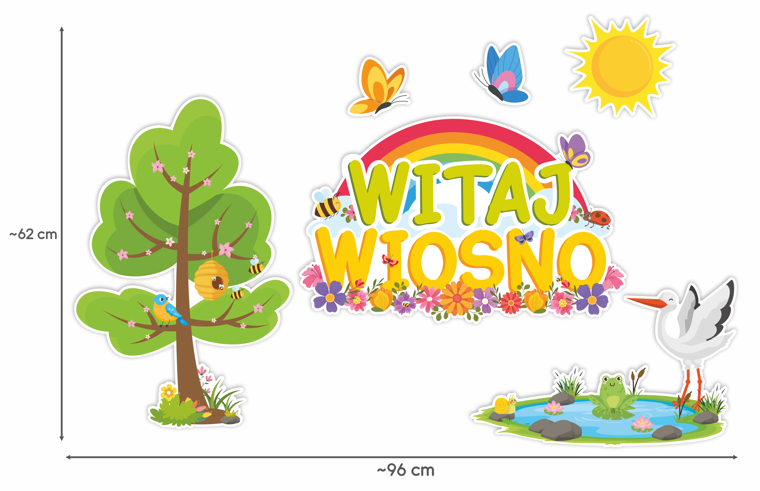 Dekoracja Pani wiosna, dekoracje do żłobka, dekoracje do przedszkola, do szkoły, kwiatki w doniczce, kwiatki doniczkowe, ozdoba kwiatki