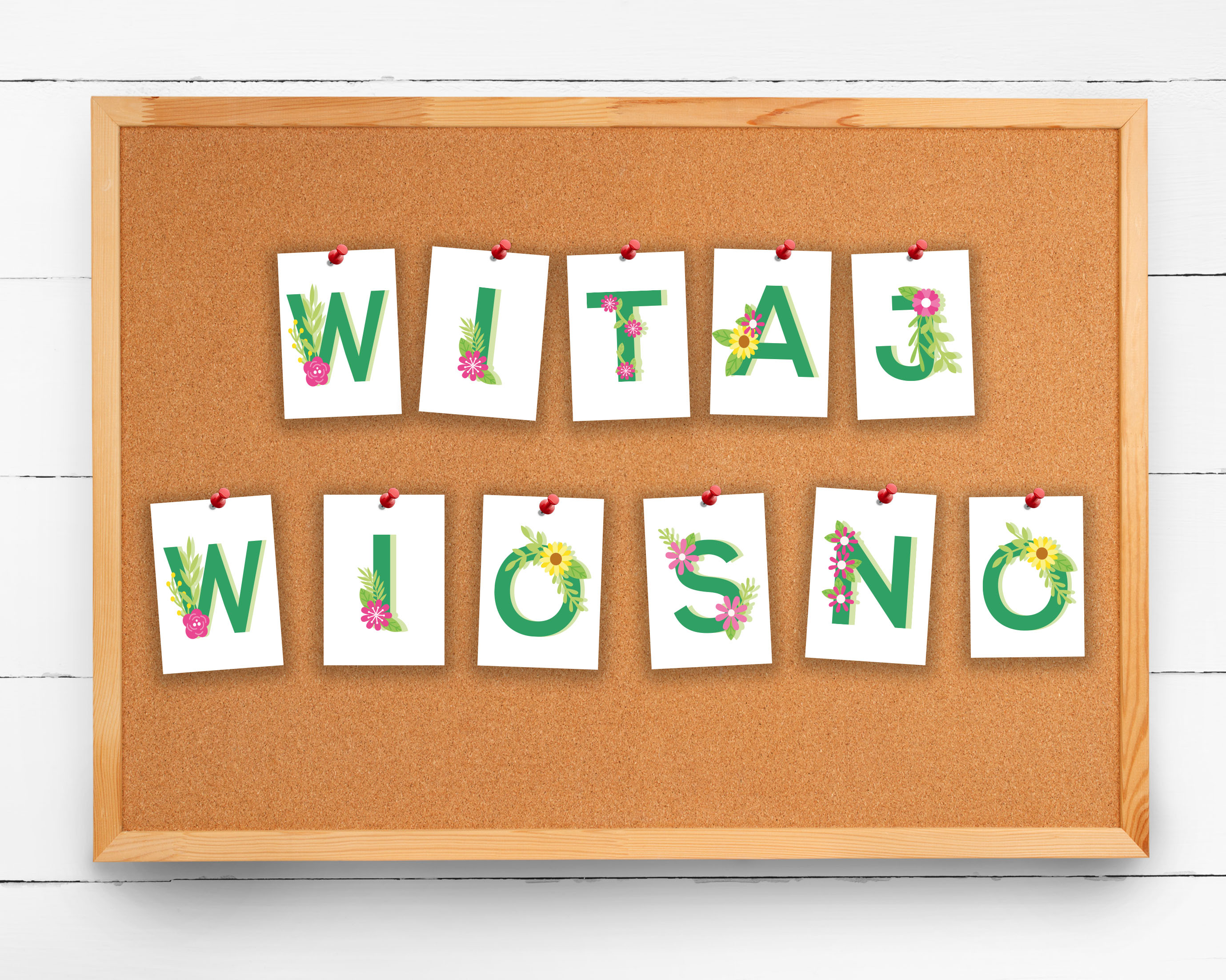 dzień kobiet, dekoracja szkolna, literki do dekoracji