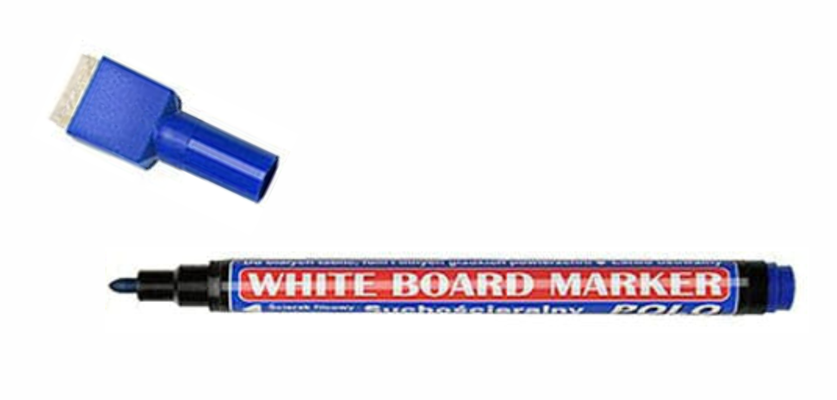 marker suchościeralny niebieski, marker do zmazywania, marker do ścierania, marker z gąbką