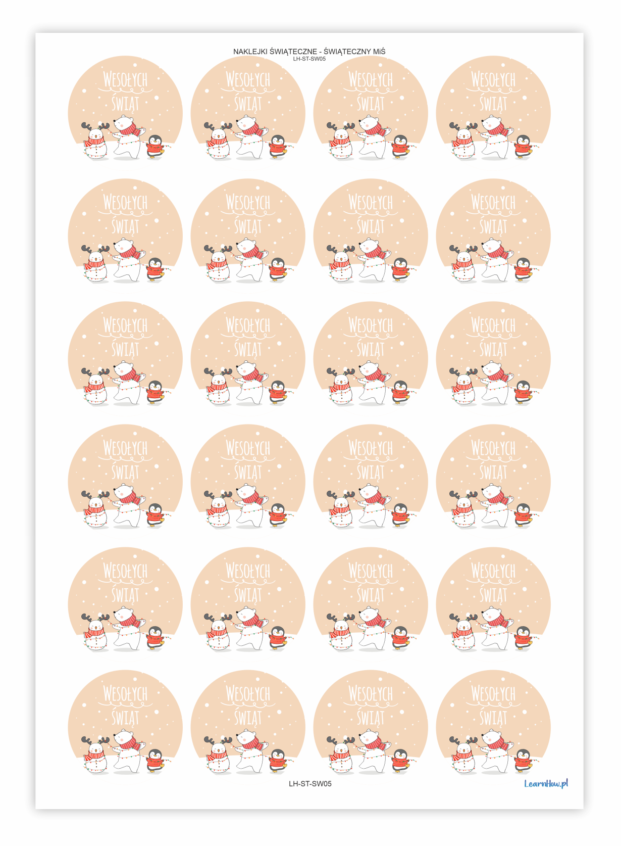 Naklejki świąteczne Wesołych Świąt, naklejki na prezenty